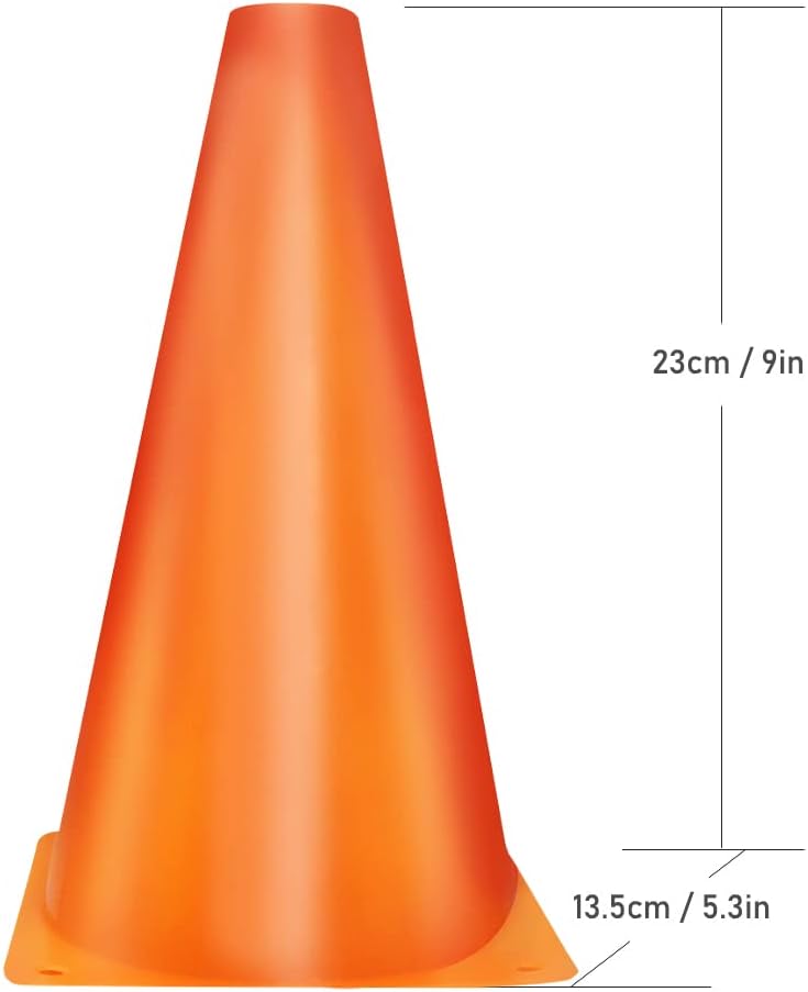 MIVERYEA Cones Sports 9 Inch, 15 Pack Training Cones for Soccer Practice, Agility Field Cone Set for Drills Football Basketball, Plastic Cones for Outdoor Indoor Games - Image 3